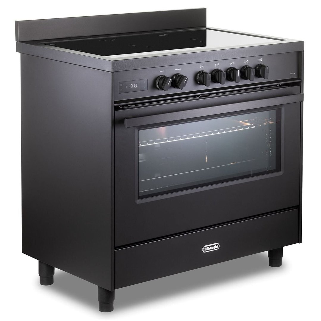 Delonghi 90cm Freestanding Deluxe Induction Cooker - Anthracite DEF1407INDMB