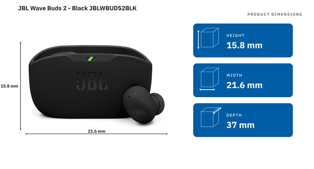 JBL Wave Buds 2 - Black JBLWBUDS2BLK