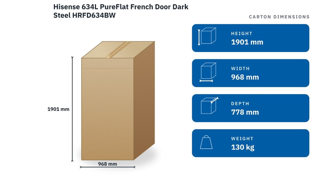 Hisense 634L PureFlat French Door Dark Steel HRFD634BW