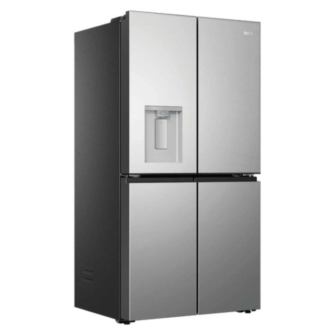 Haier 672L, Quad Door Refrigerator Freezer, Ice & Water, Non-Plumbed, Satina HRF690YNS