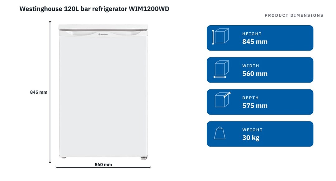 Westinghouse 120L bar refrigerator WIM1200WD