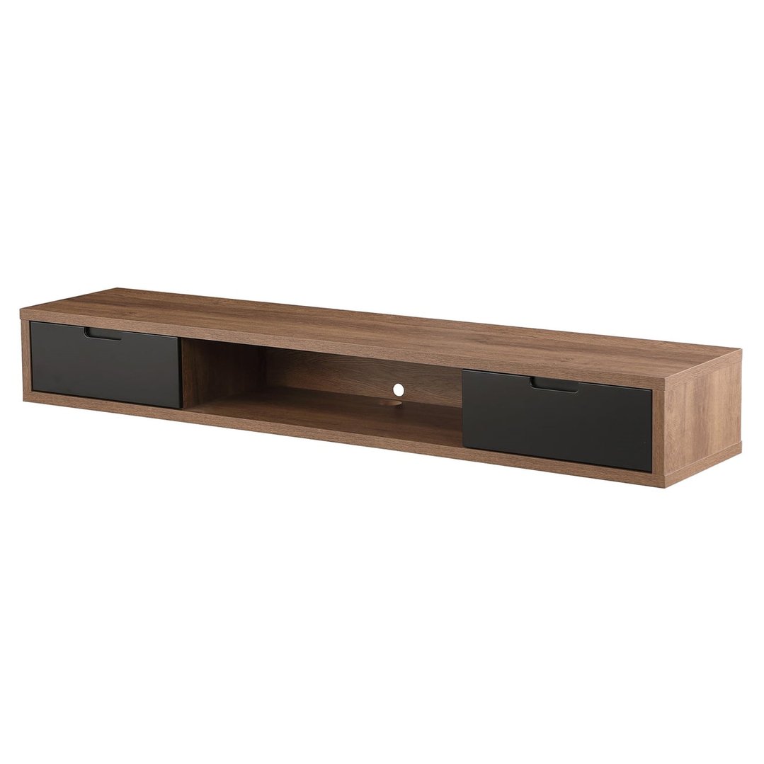 Criterion Air Wall Mount Entertainment Unit 1800mm Dark Oak Shelf AIR1800DO