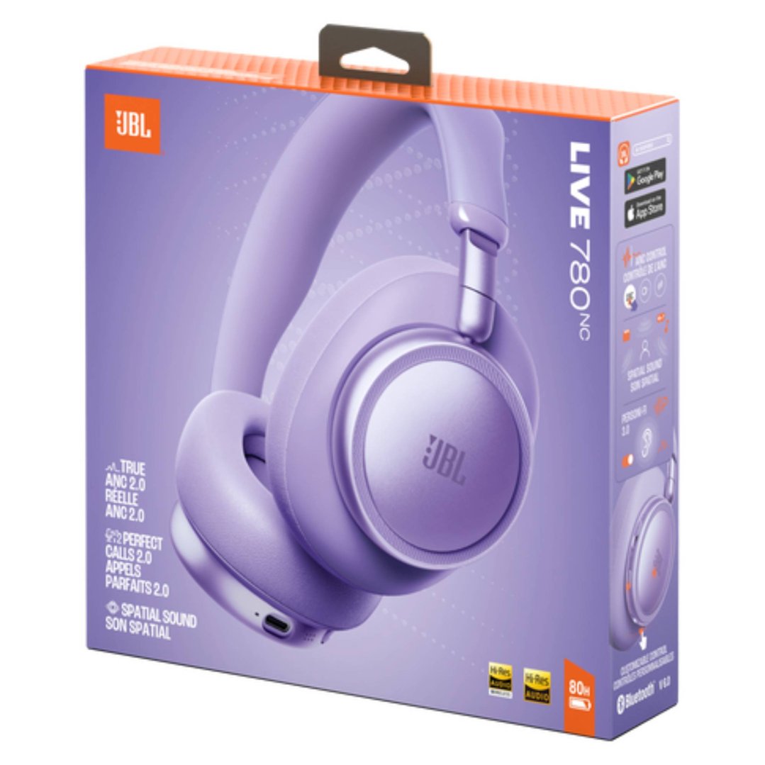 JBL Live 780 Over-Ear BT Noise Cancelling Headphones - Purple JBLLIVE780NCPUR