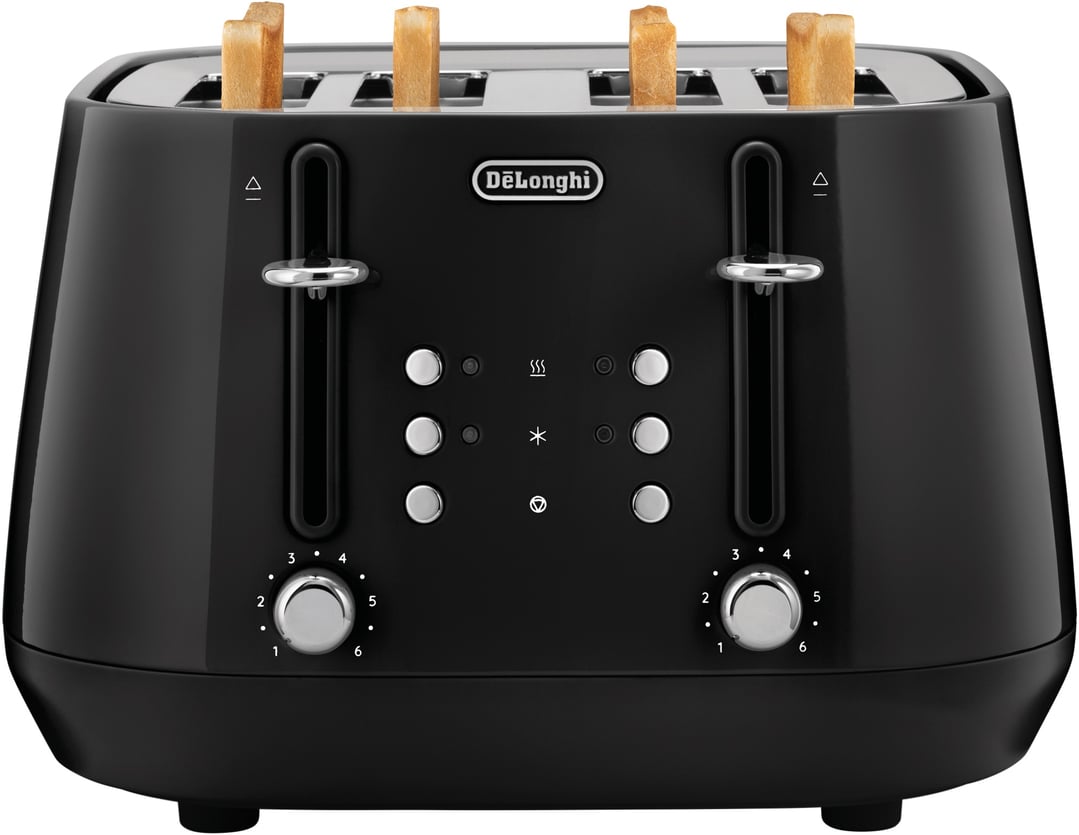 Delonghi Eclettica 4 Slice Toaster - Bold Black CTY4003BK