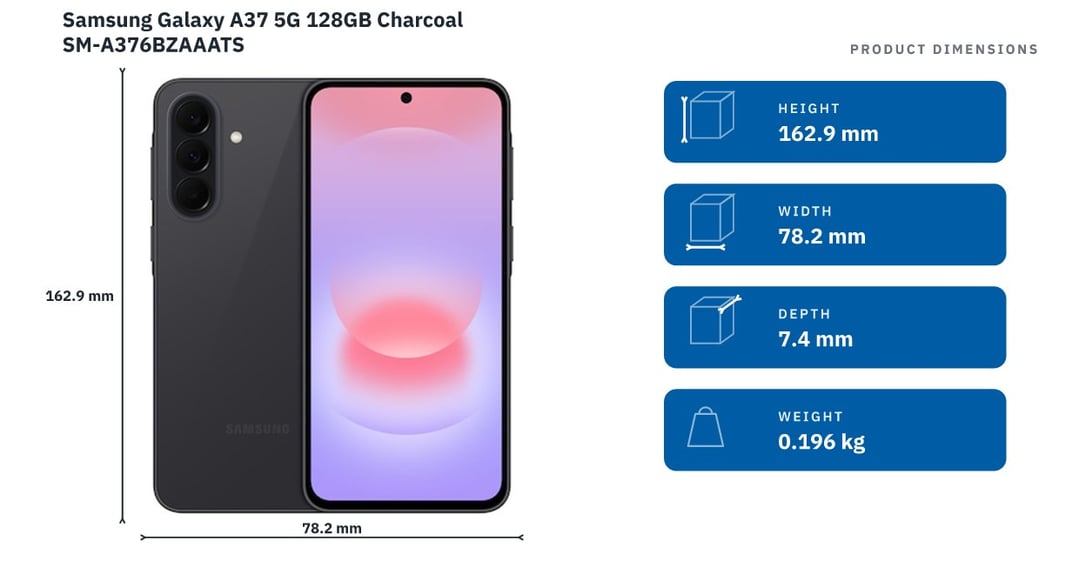 Samsung Galaxy A37 5G 128GB Charcoal SM-A376BZAAATS
