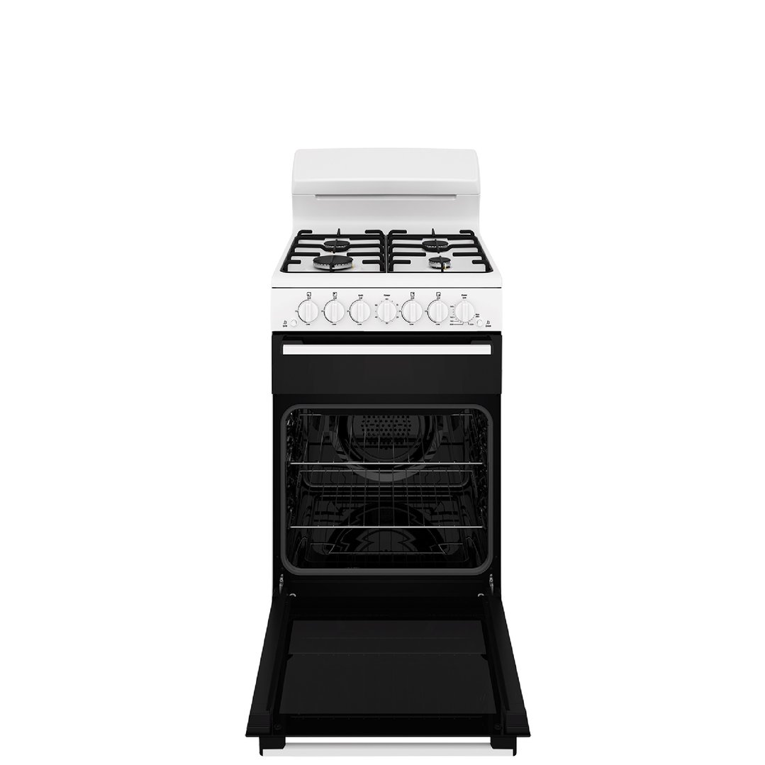 Westinghouse 54cm Freestanding Gas Oven and Gas Cooktop - White WLG510WCH