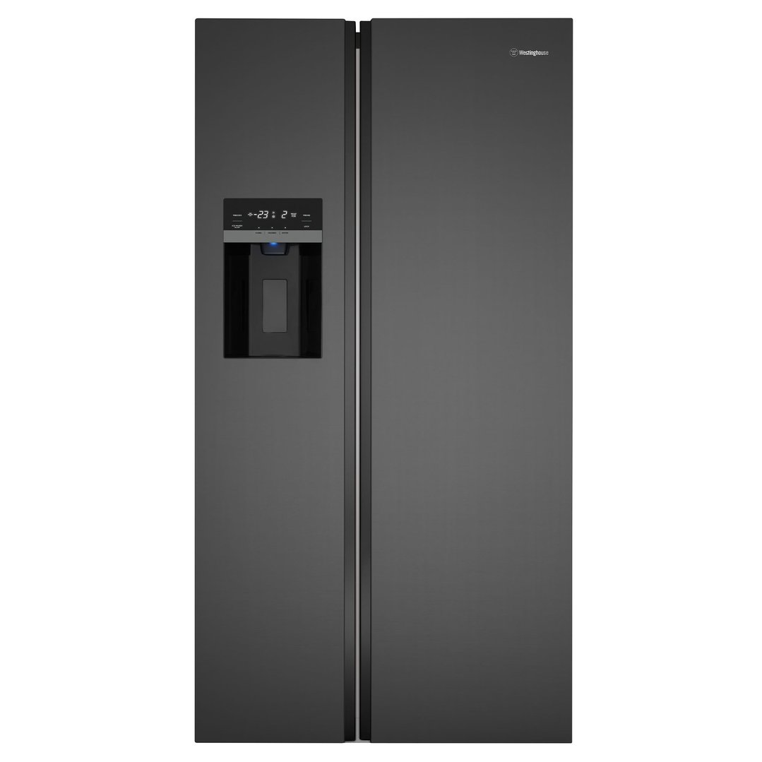 Westinghouse 596L Side by Side Fridge - Matte Black WSE6670BA