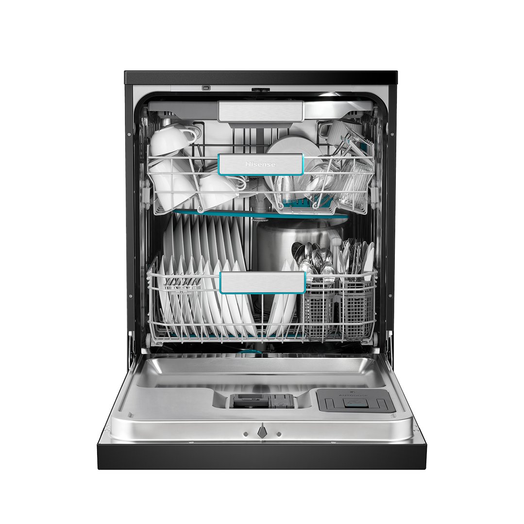 Hisense Vero Shine Series 7 16 Place Setting Freestanding Dishwasher (Black) HS7C16FB