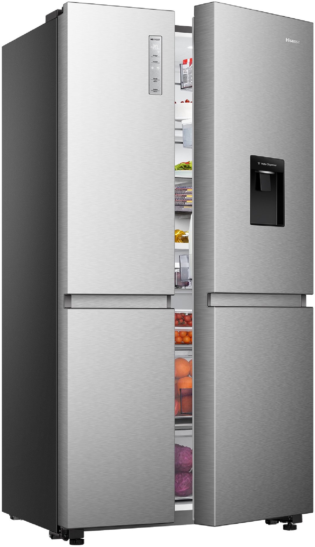 Hisense 649L PureFlat Side by Side Fridge, Silver HRSBS649SW