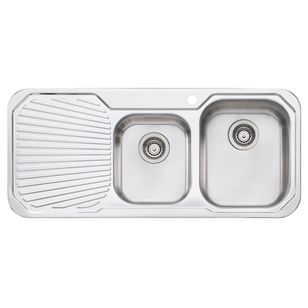 Oliveri Petite 1 & 3/4 Right Hand Bowl Sink With Drainer PE312