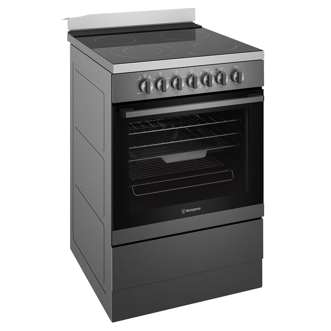 Westinghouse 60cm freestanding electric oven with airfry, dark