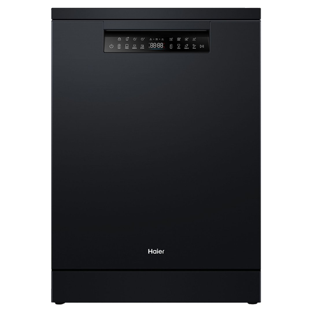 Haier 15 PL Freestanding Dishwasher, Steam - Black HDW15F3B1