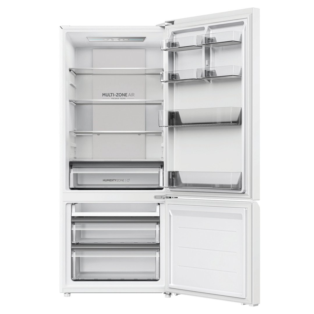 Haier Refrigerator Freezer, 70cm, 420L, Bottom Freezer, White HRF420BW