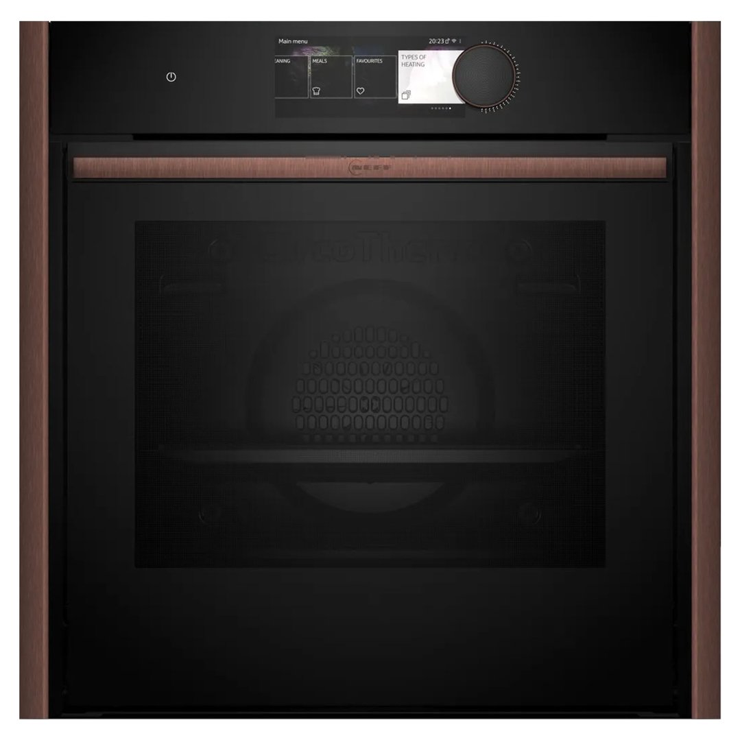 Neff Slide & Hide® Oven with FullSteam with Brushed Bronze Side Trims / Handle and TwistPad Flex B69FY5CY0A-BB