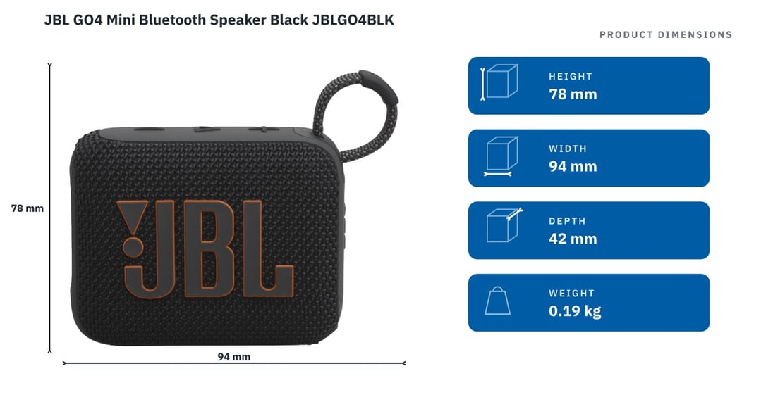 JBL GO4 Mini Bluetooth Speaker Black JBLGO4BLK