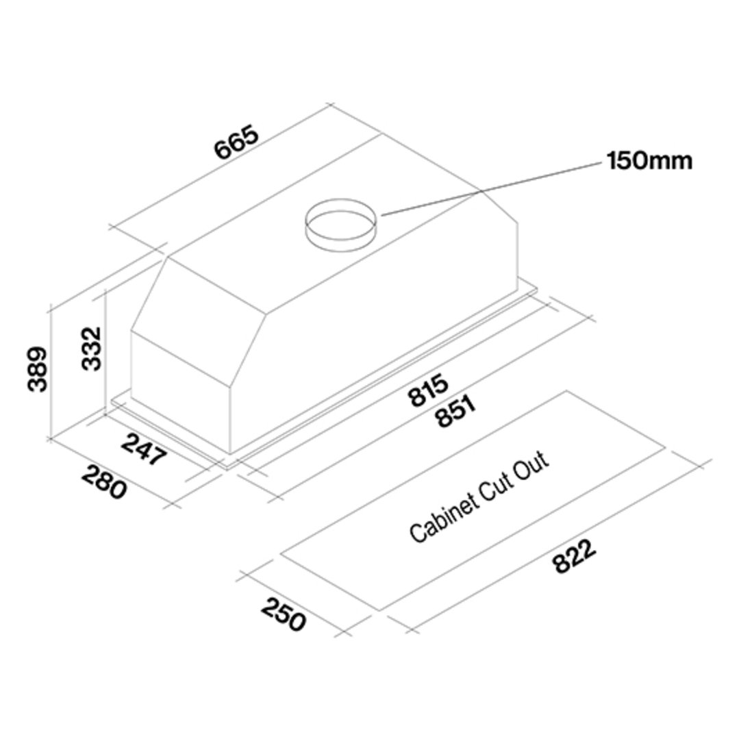 Falmec 90cm Siena+ 90 Under Cupboard Rangehood FP3SN90S2