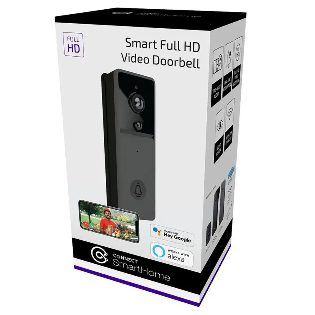 Connect Smarthome Smart 1080P Video Doorbell Black CSH-CAMDBBB