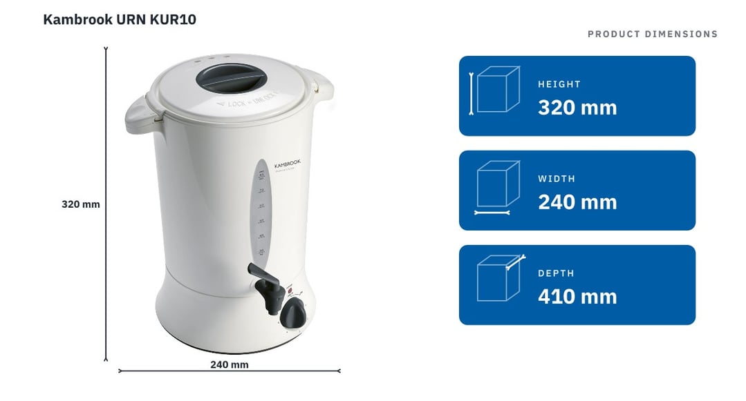 Kambrook URN KUR10 — product dimensions
