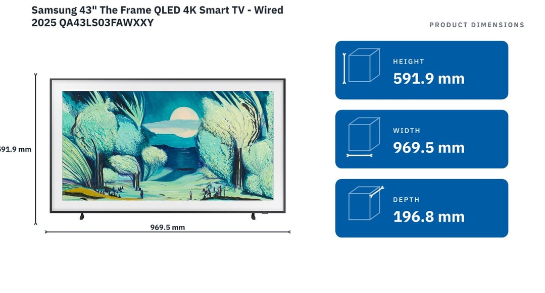Samsung 43" The Frame QLED 4K Smart TV - Wired 2025 QA43LS03FAWXXY