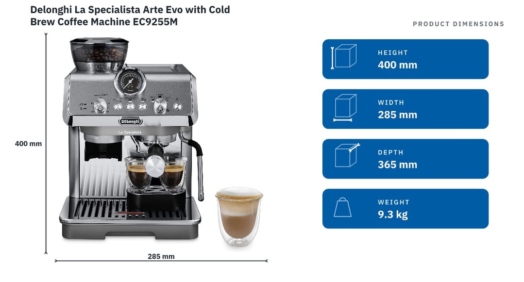 Delonghi La Specialista Arte Evo with Cold Brew Coffee Machine EC9255M