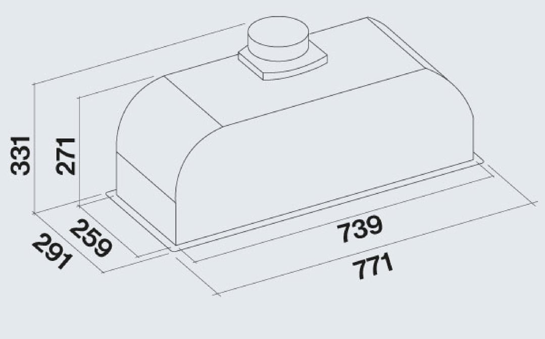 Falmec Gruppo Incasso Plus - 80cm Undermount Stainless White F3GI80W2