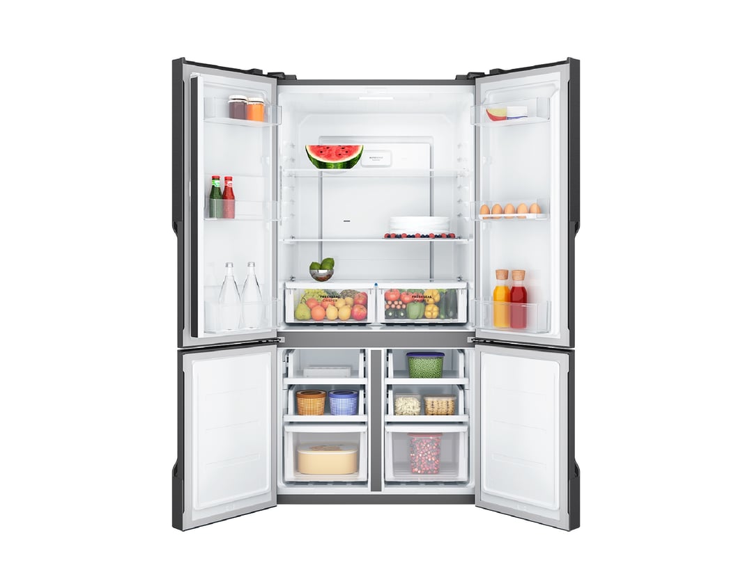 Westinghouse 564L Quad Door Fridge, Matte Charcoal Black WQE5700BD