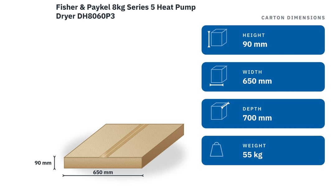 Fisher & Paykel 8kg Series 5 Heat Pump Dryer DH8060P3