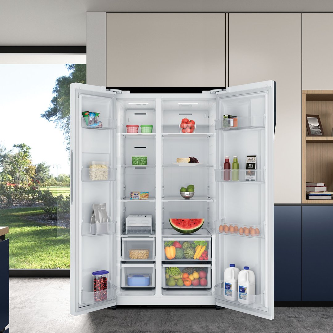Westinghouse 624L Side by Side Fridge, White WSE6200WB