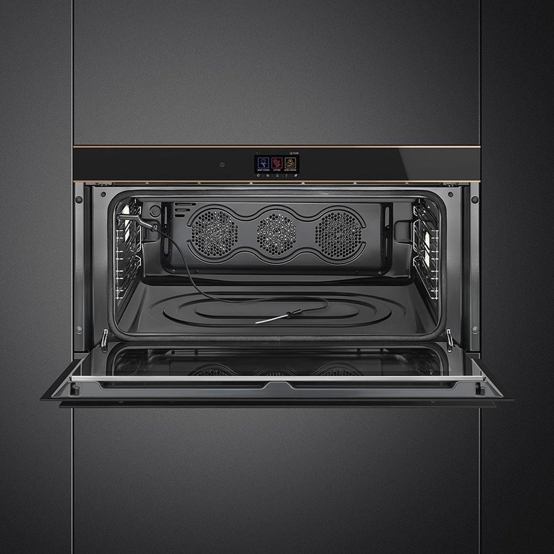 Smeg 90cm Dolce Stil Novo Pyrolitic Touch Control Oven Black SFPR9606WTPNR