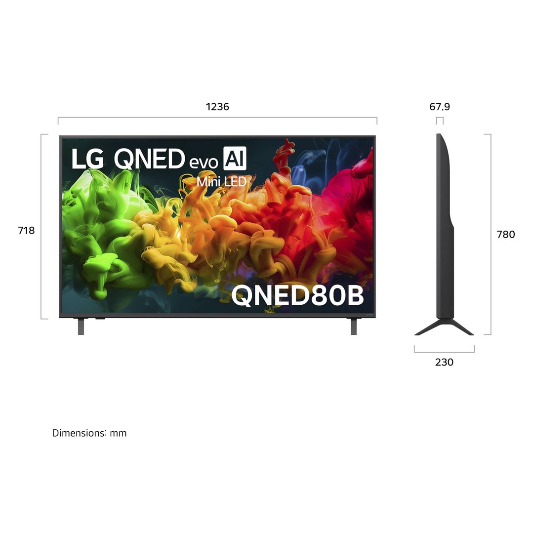 LG 55" QNED80B 4K AI Mini LED Smart TV 2026 55QNED80BSA