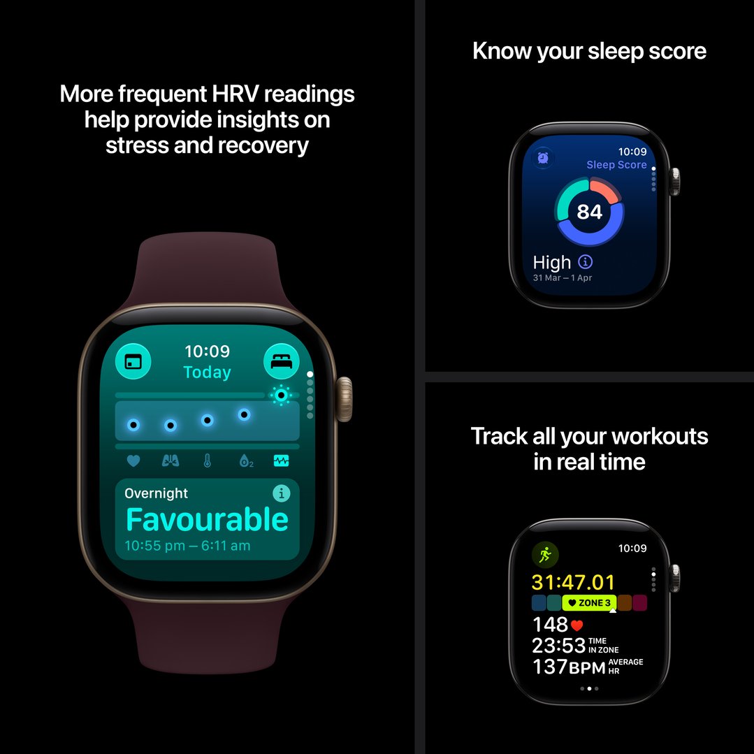 Apple Watch Series 12 GPS + Cellular 42mm Light Gold Aluminum Case with Sand Sport Band - S/M MJG24X/A