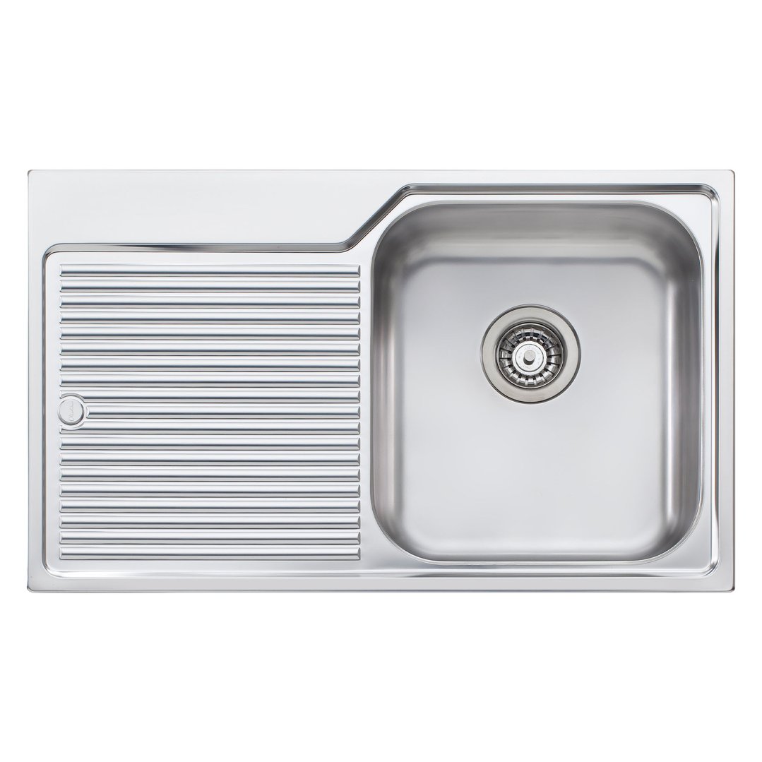 Oliveri Nu-Petite Single Right Hand Bowl Topmount Sink With Drainer NP622