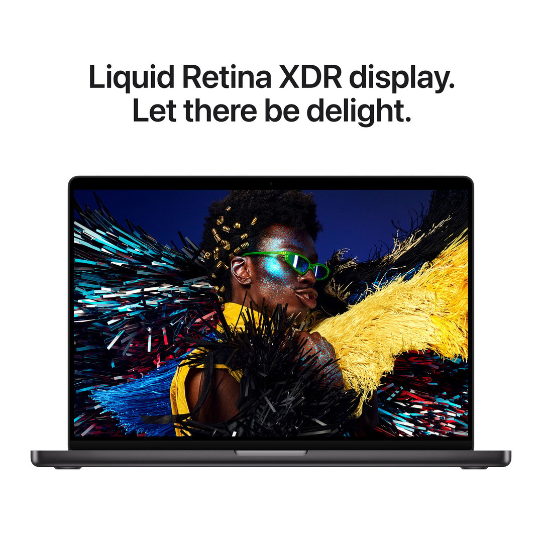 Apple 16" MacBook Pro M5 Pro chip with 18‑core CPU and 20‑core GPU, 48GB, 1TB SSD - Space Black MGEC4X/A