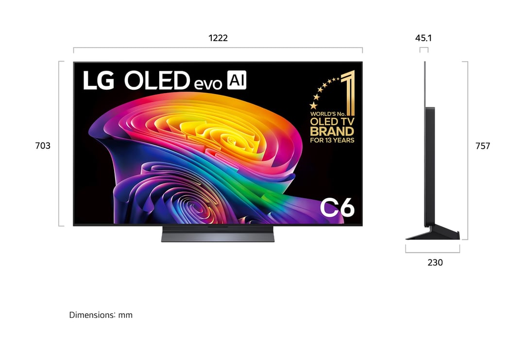LG 55" OLEDC6 EVO AI 4K Smart TV 2026 OLED55C6PSA