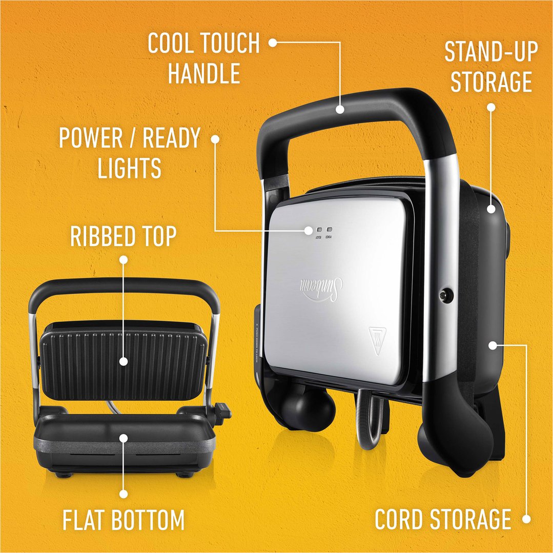 Sunbeam Café Style 2-Slice Sandwich Press & Maker. GRM2000SS