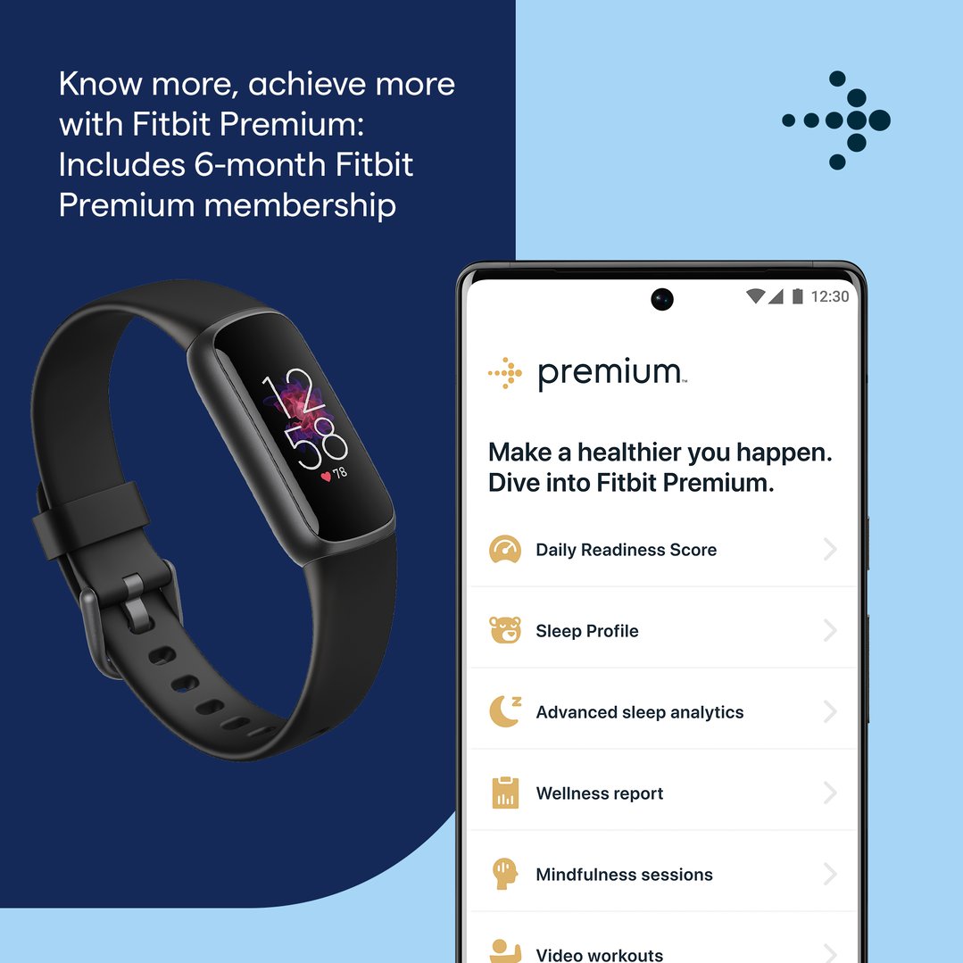Fitbit Luxe Fitness and Wellness Tracker Black / Graphite Stainless Steel FB422BKBK