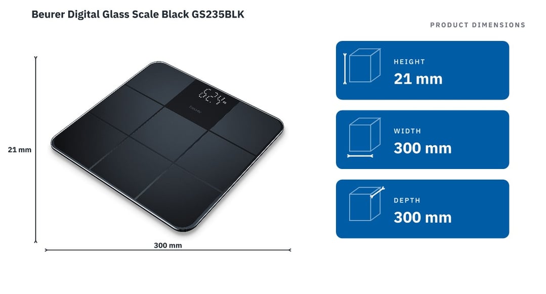 Beurer Digital Glass Scale Black GS235BLK