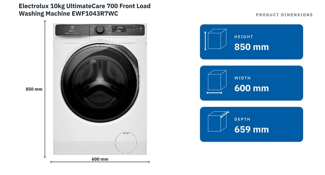 Electrolux 10kg UltimateCare 700 Front Load Washing Machine EWF1043R7WC