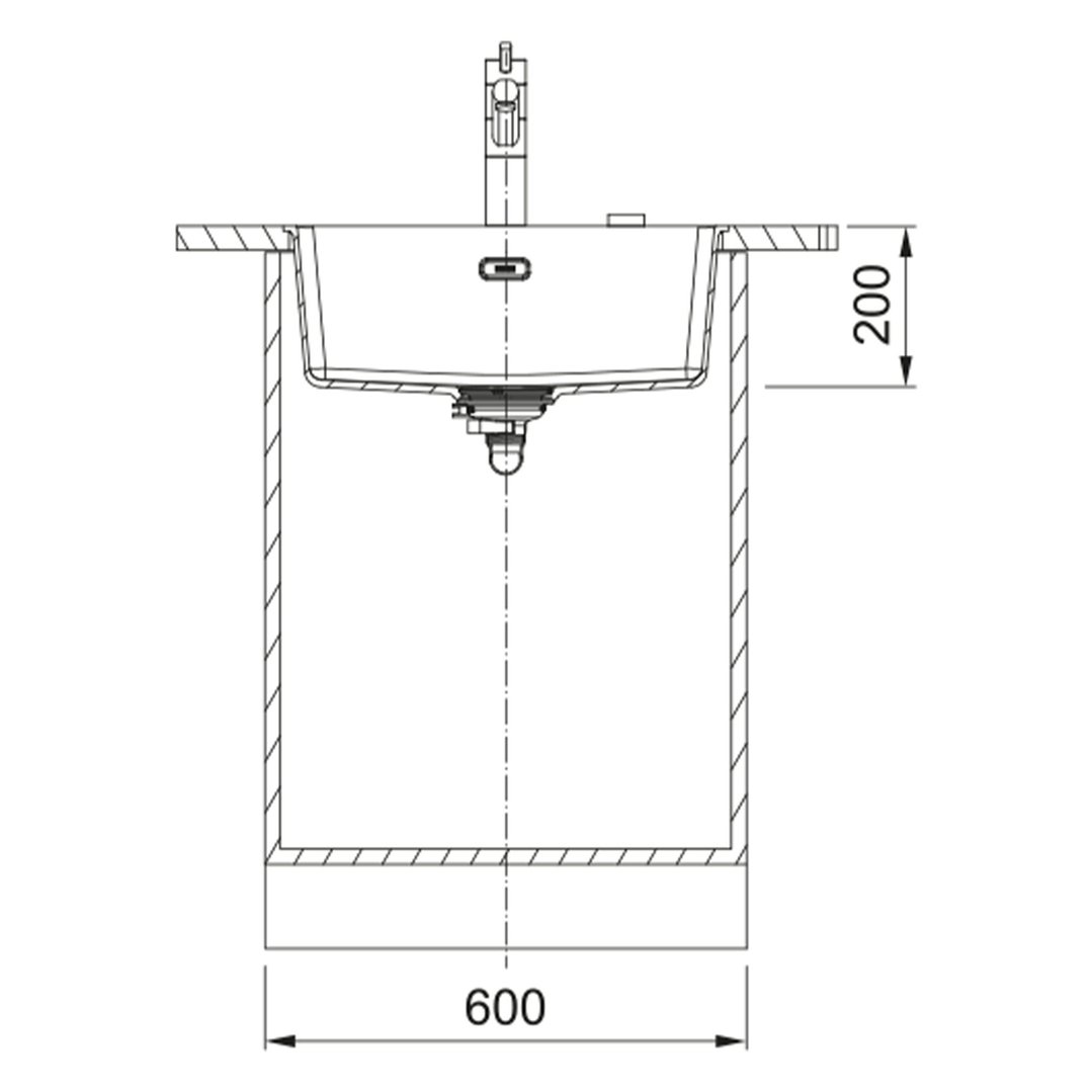 Franke Maris 520mm Single Bowl Flushmount Sink with Extension Drainer Stone Grey MRG210-52SG-FPC