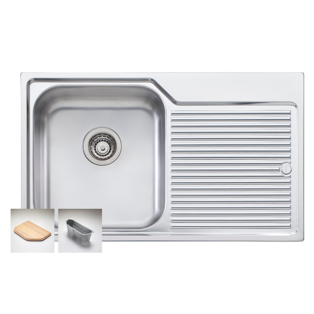 Oliveri Nu-Petite Single Left Hand Bowl Topmount Sink With Drainer NP621