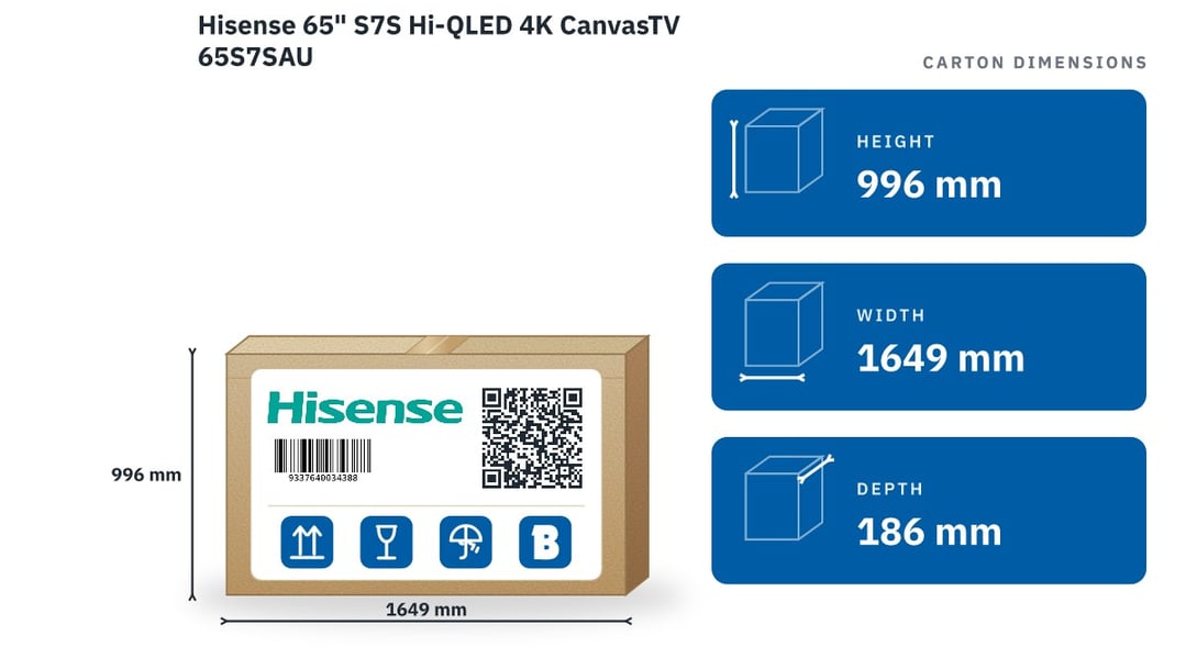 Hisense 65" S7S Hi-QLED 4K CanvasTV 65S7SAU