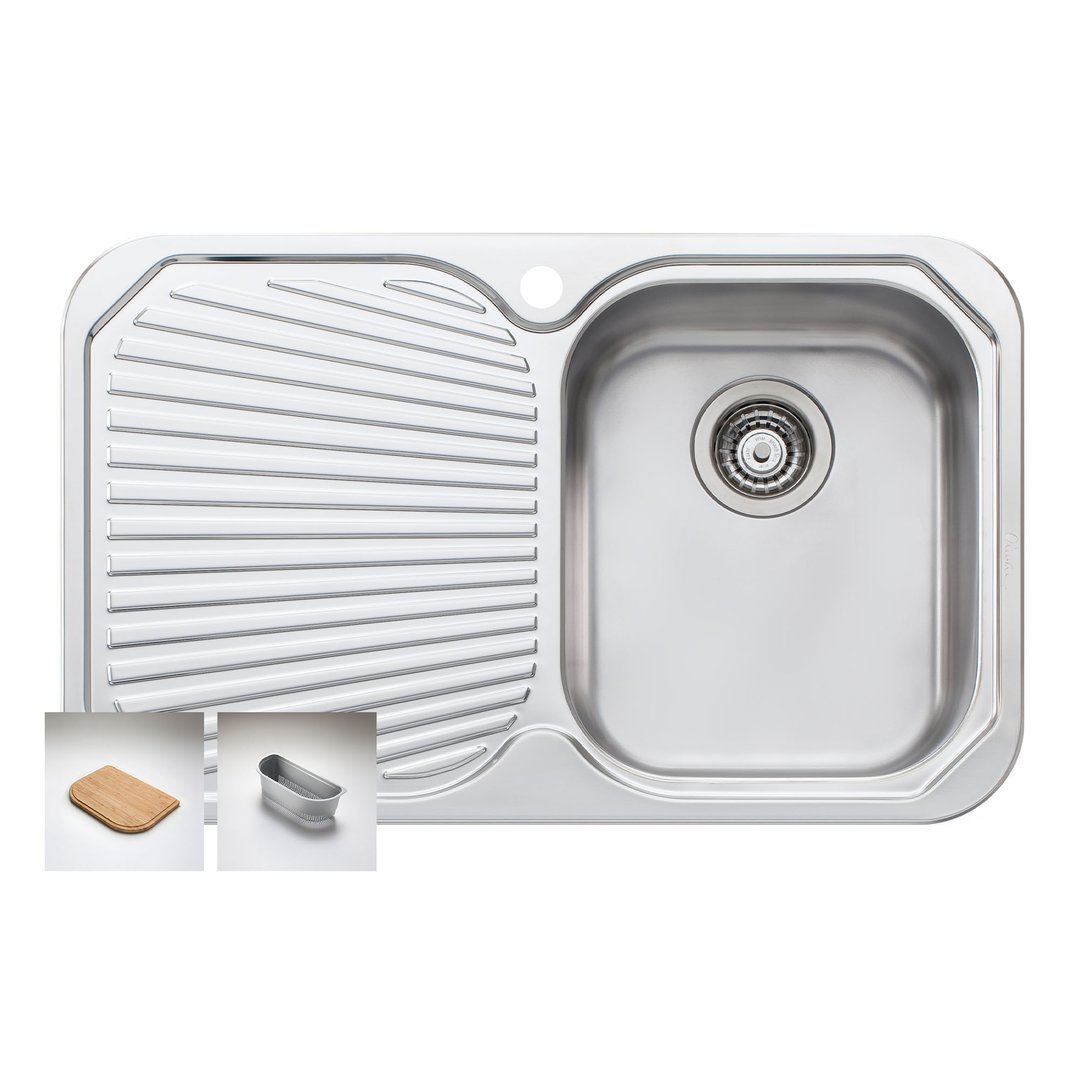 Oliveri Petite Single Right Hand Bowl Sink With Drainer PE322