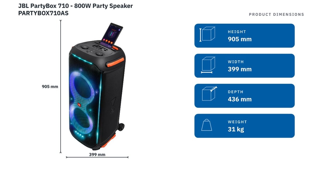 JBL PartyBox 710 - 800W Party Speaker PARTYBOX710AS