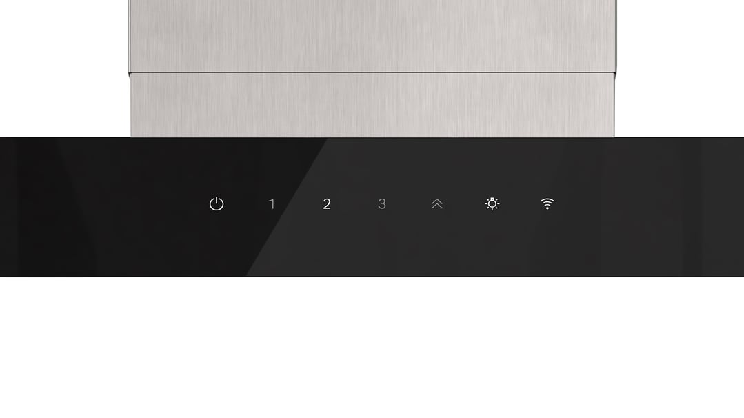Bosch Series 6, 90cm Wall-Mounted Canopy Rangehood, Stainless Steel Look DWB97DN30A