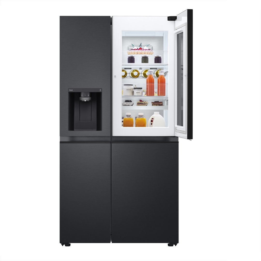 LG 635L Side by Side Fridge in Matte Black Finish GS-V600MBLC