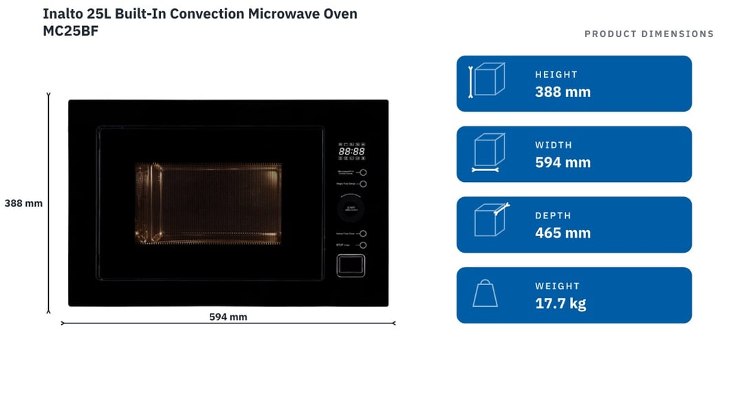 Inalto 25L Built-In Convection Microwave Oven MC25BF