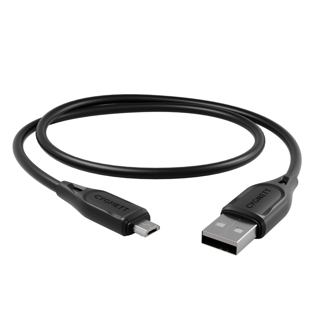 Cygnett Essentials USB-A To Micro USB Cable 1m - Black CY4664PCCAM