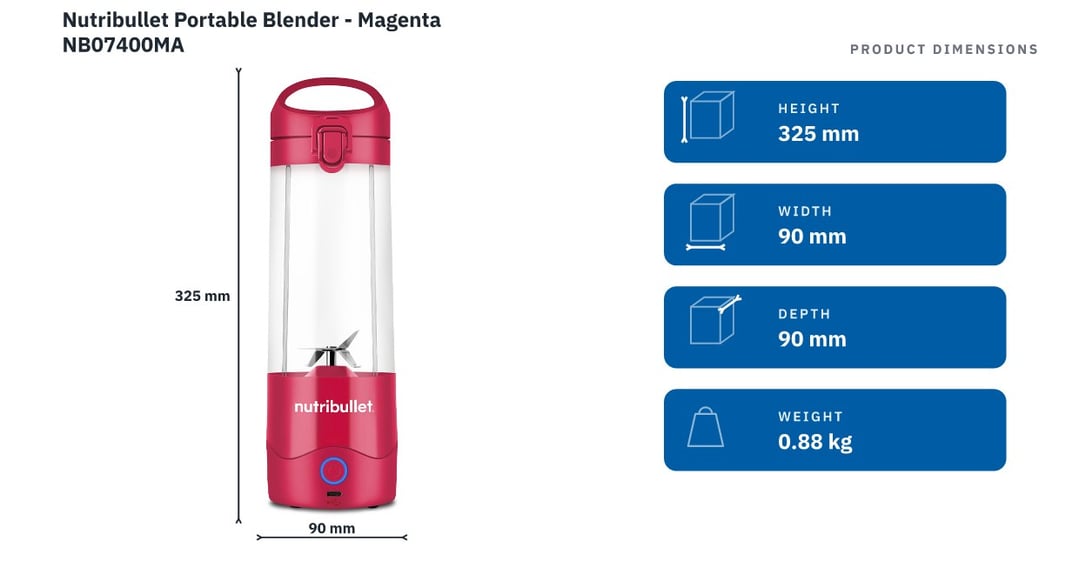 Nutribullet Portable Blender - Magenta NB07400MA