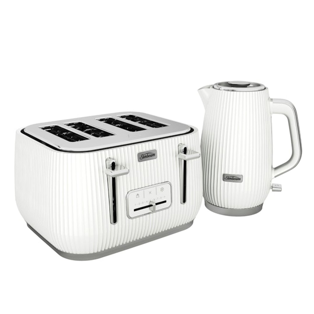 Sunbeam Radiance Collection 1.7L Kettle and 4-Slice Toaster Set White PUP3500WH