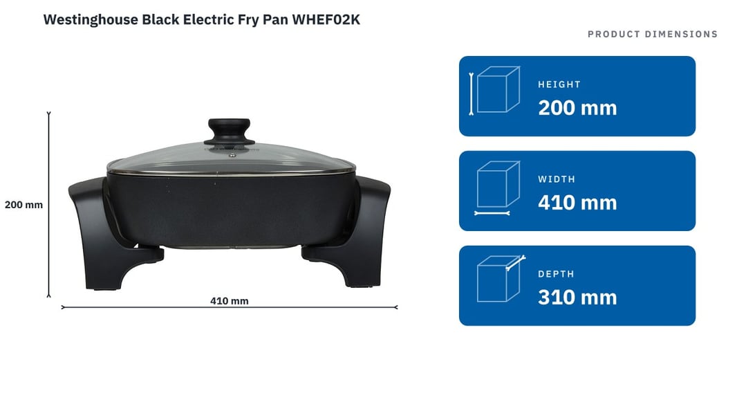 Westinghouse Black Electric Fry Pan WHEF02K